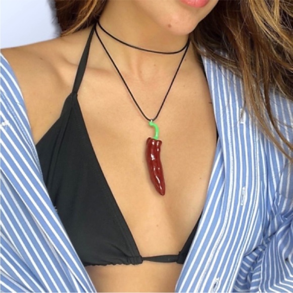 NWOT Zara Chili Pepper Pendant Necklace - Picture 5 of 12